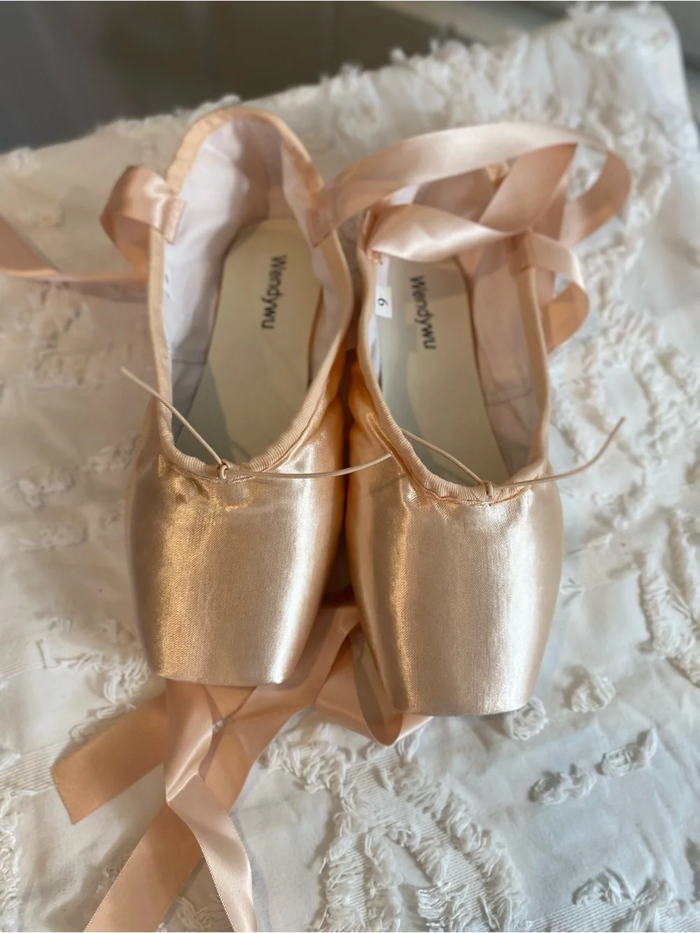 New!  Ballet Pointe Shoes Set - Blush Pink Satin with Ribbons